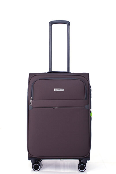 Pierre Cardin 6000 Orta Boy Ultra Light Hafif Lüx Kumaş Tekerlekli Valiz ANTRESİT