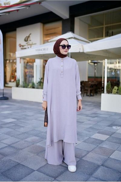 NS Moda Set Hijab Saye Gri Model-509