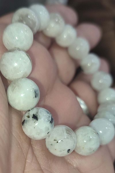 TAŞÇIZADE Moon Stone A+++ Quality 12 mm Natural Natural Stone Bracelet