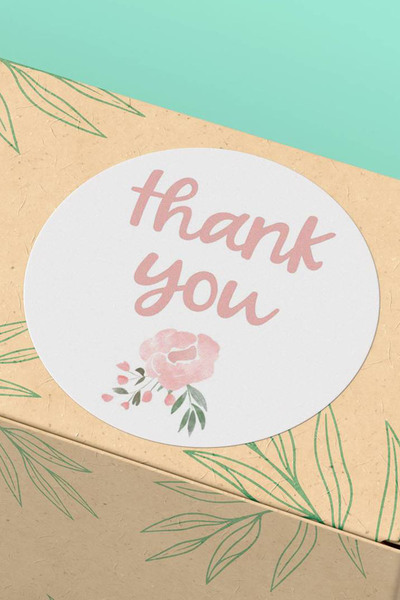 Basic Sense Thank You Sticker Teşekkürler Paketleme Ürün Ambalaj Etiketi Pemb...