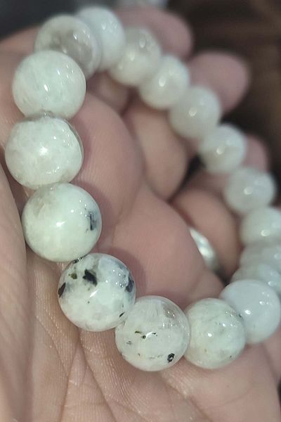 TAŞÇIZADE Moon Stone A+++ Quality 12 mm Natural Natural Stone Bracelet