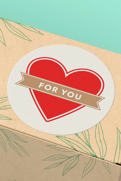 Basic Sense Thank You Sticker Teşekkürler Paketleme Etiketi Kırmızı Kalpli For You - 3x3cm 90 Adet - ST2019