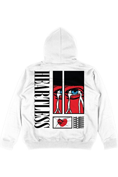 Adrift Φούτερ με κουκούλα Unisex Heartless White Oversize