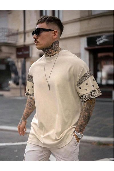NewCabin Μπλουζάκι New Season Unisex Oversize με μοτίβο μανίκια