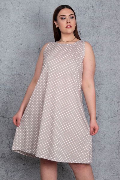 Şans Women's Plus Size Mink Point Pattern Dress 65n24477