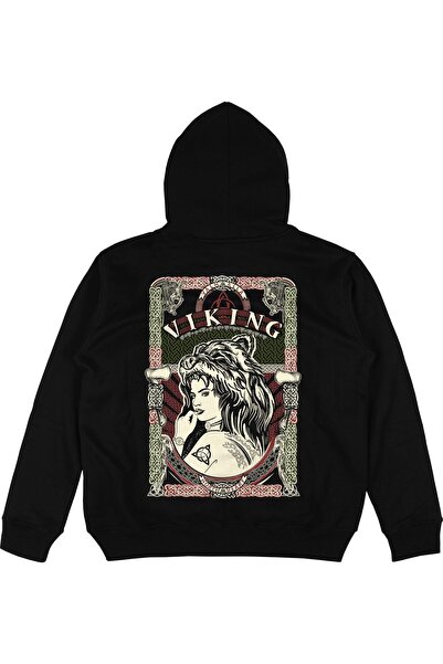 Adrift Φούτερ Viking Black Oversize Unisex με κουκούλα