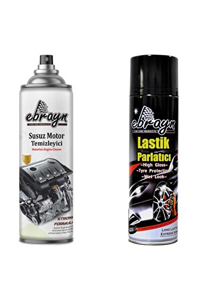 Oto Bakım Seti Ebrayn 500ml Susuz Motor Temizleyici Sprey + 500ml Lastik Parlatıcı Sprey