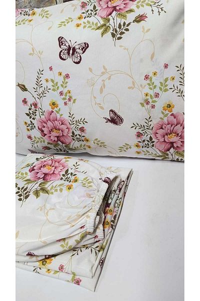 Gasel Home COTTON RANFORCE FABRIC DOUBLE PERSONAL RUBBER SHEET SET (160X200 & 180X200)