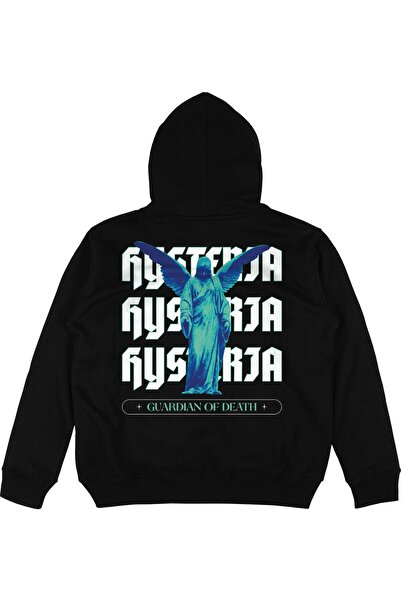Adrift Hysteria Μαύρο Unisex Oversize Hoodie με κουκούλα
