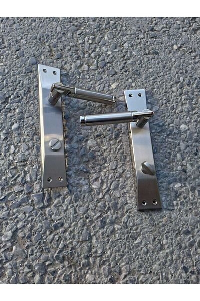 ARON Sofuoğlu Şebboy Mirrored Nickel Satin (BATHROOM-WC) Door Handle (Left) Aluminum / Steel