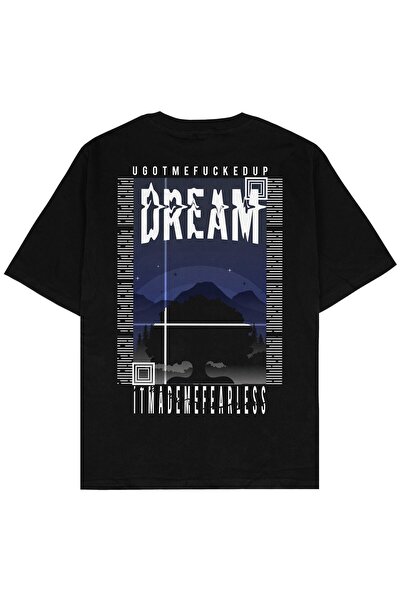Adrift Dream Black Oversize Unisex T-shirt