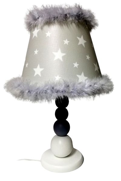 TEKAY AYDINLATMA Gray white black wooden bedroom lampshade