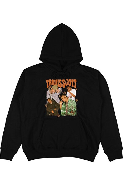 Adrift Hanorac cu glugă unisex supradimensionat Travis Scott negru