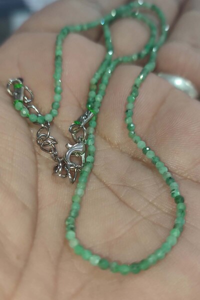 TAŞÇIZADE Zümrüt Taşı A+++ Kalite Faset Kesim 2 mm Natural DoğalTaş Kolye