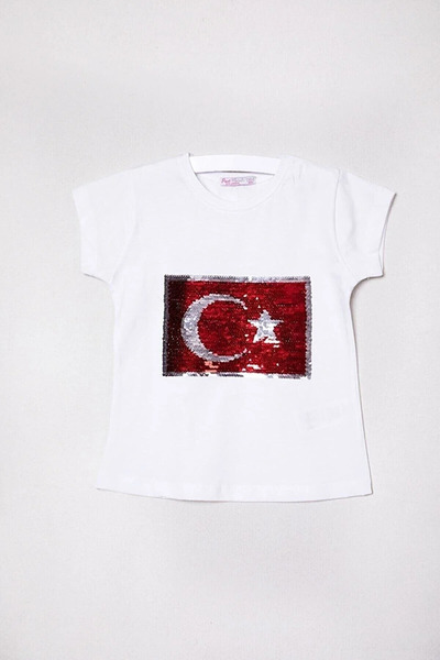 NOBLE STORE 23 aprilie Tricou cu paiete cu steagul turcesc NBL 598325
