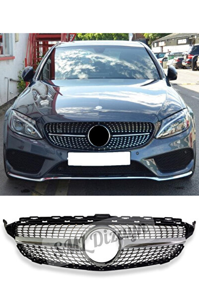 SML Dizayn Mercedes W205 2015-2018 Diamond Ön Panjur-Böbrek İTHAL W205 Front-...