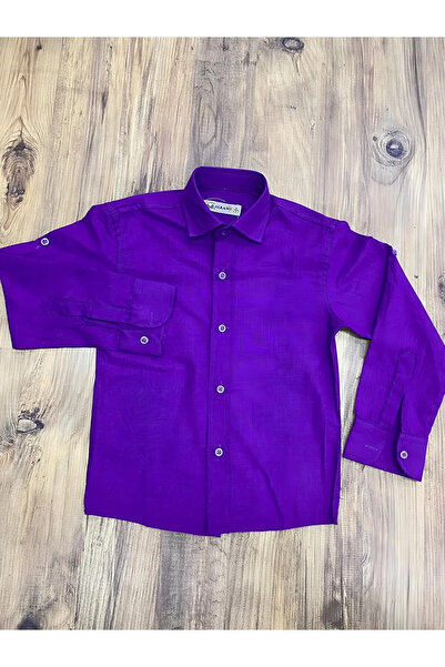 NOBLE STORE Αγόρι 23 Απριλίου μακρυμάνικο κίτρινο πουκάμισο λινό επίδειξης Σχ...