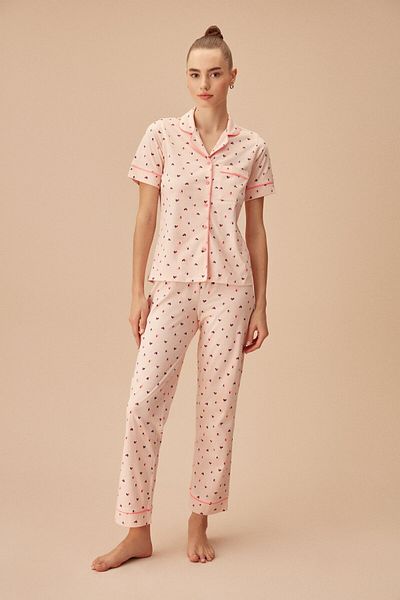 SUWEN Heart Masculine Pajama Set