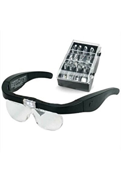 LEIDORY Şarzlı Işıklı Gözlük Büyüteç 4 Farklı Lensli Kitap Okuma Buyuteci Goz...