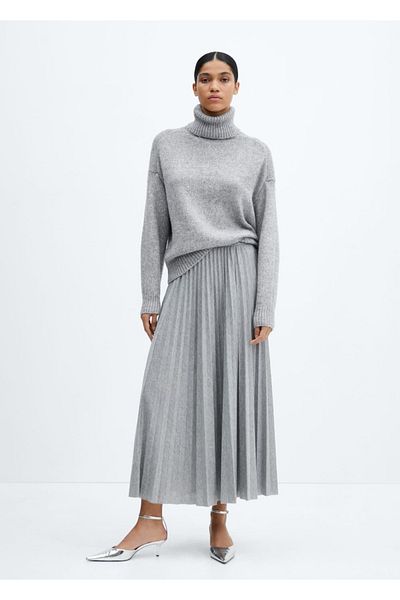 MANGO Woman Pleated flared skirt