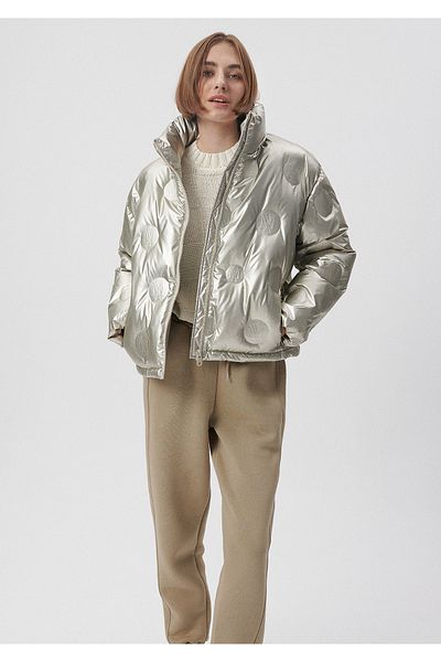 Mavi Premium Glossy Grey Puffer Jacket 1110240-85167