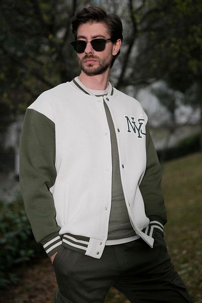 Buratti Men's Bomber Jacket - Regular Fit, Soft Feather, College Collar 628y2775