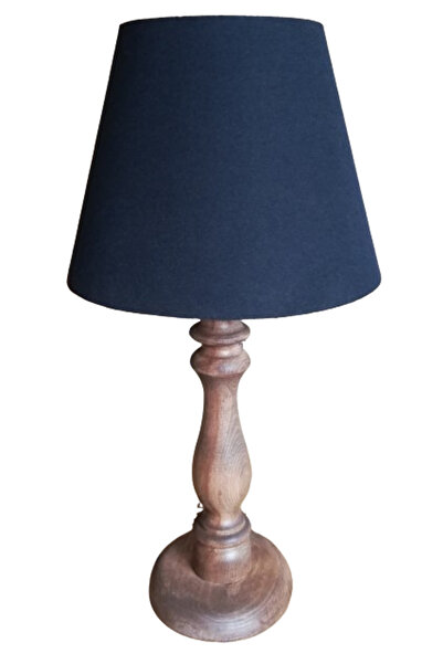 TEKAY AYDINLATMA Ceviz Ahşap Ayaklı Abajur 3 Renk Seçenekli