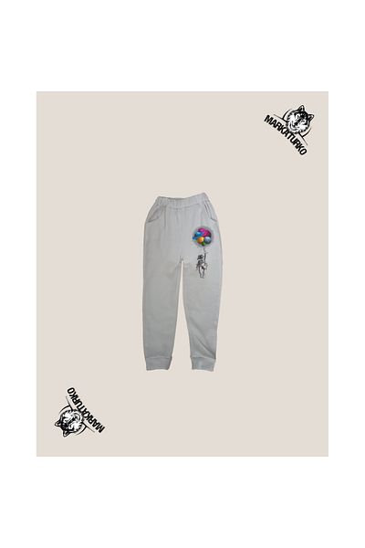 MarkaTurko SPACE printed unisex Special Design Βαμβακερή γκρι παιδική φόρμα 706-108G
