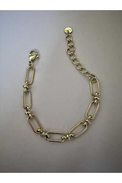 Quella Takı Steel Hook Model Gold Bracelet (18-23 cm)