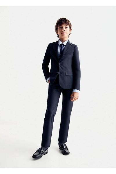 MANGO Kids Pantaloni albastru închis pentru copii