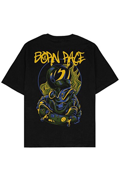 Adrift Tricou unisex oversize Born Race negru