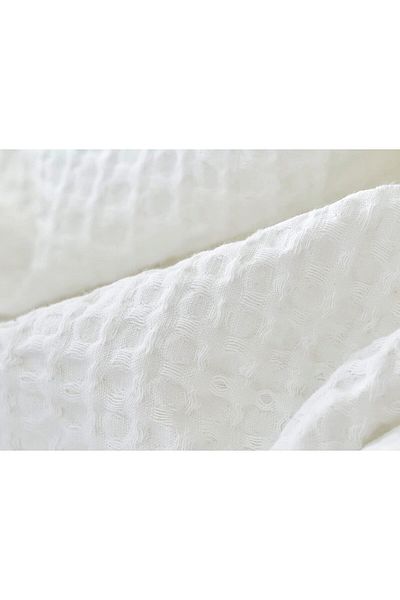 sethome collection بيكيه أبيض مع حمام سباحة مزدوج، بيكيه فندق مزخرف بالوافل 200x230