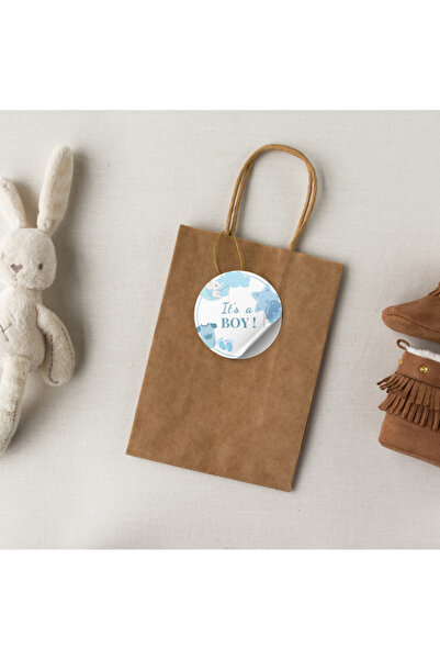 YAPIŞKAN STORE Baby Shower Yapışkanlı Etiket - It's A Girl - It's A Boy - Mat Beyaz Kağıt Üzerine 4x4 Cm - 24 Adet