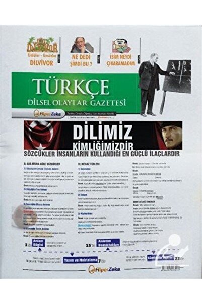 HiperZeka Tyt Ve Tüm Sınavlar Için Türkçe Dilsel Olaylar Gazetesi
