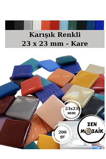 Zen Mozaik Sanatsal Mozaik Çalışmalarınız için 23 x23 mm - Kare Cam Mozaik Taşı