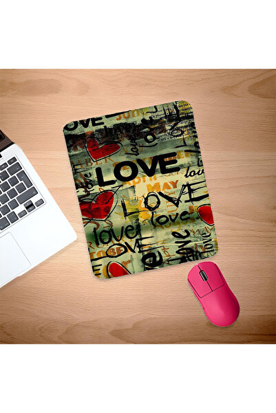 UcuruStore Love Written Art Mouse Pad με Στήριγμα Καρπού