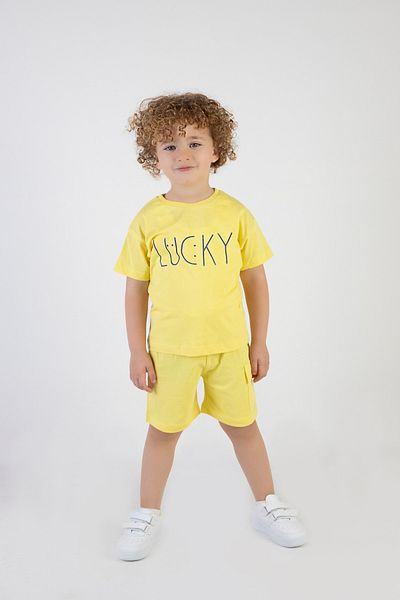 Harika KIDS Boy's Lucky Printed Short Sleeve Shorts Top and Bottom Set