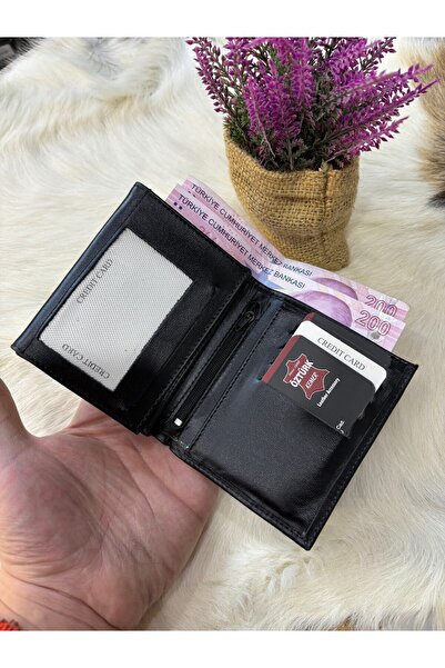 ÖZTÜRK DERİ GENUINE LEATHER BLACK WALLET WITH MULTI CARD HOLDER