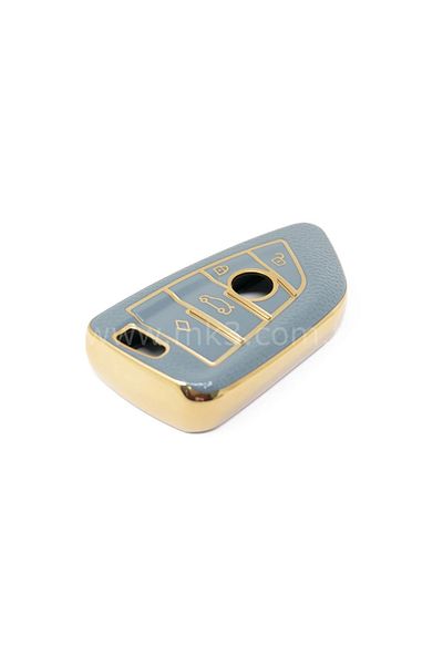 bigkey Bmw Leather Appearance G Series Fem Type 4 Button with Keychain Black Auto Key Controller Container Case