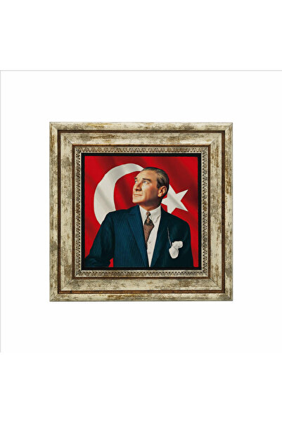 BAKSEPETE Ataturk Printed Natural Stone Painting 25X25 Krt-99