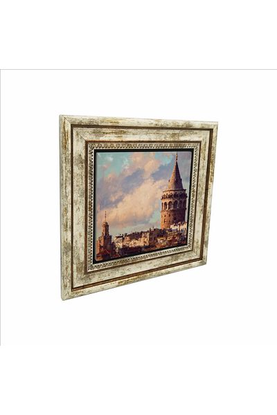 Sadrazam Galata Tower Printed Natural Stone Table (25X25 Krt-22)