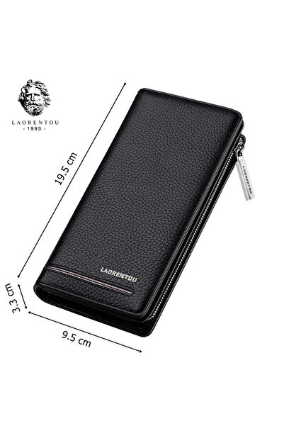 Laorentou Віченца Натуральна шкіра італійського виробництва преміум-класу Чоловічий гаманець на блискавці Чоловічий гаманець на блискавці Чоловічий гаманець для карток