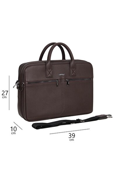 Cambridge Polo Club حقيبة قهوة من الجلد الصناعي - 3 أقسام، موديل 50073Plevr