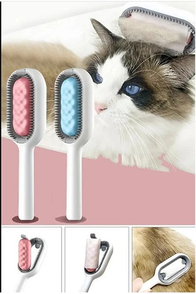 justie pet Cat Dog Hair Remover Bristle Dust Collector Wet Wipe Pet Grooming Comb