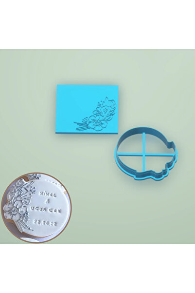 cookiecutter Çiçekli Nişan Kurabiye Kalıbı