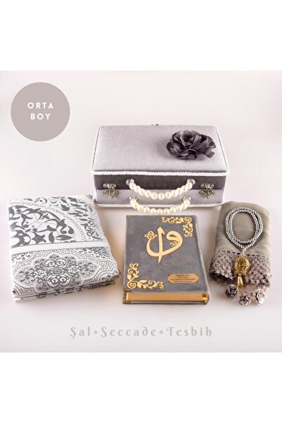 Hayrat Neşriyat Boncuklu Kutu Çeyizlik, Şal + Seccade + Tesbih + Kuran Hediye...