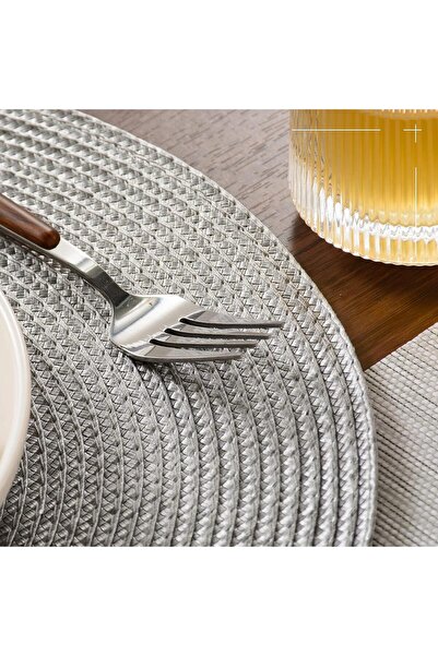 HOMENIVA 6-Piece Gray Lux American Service Plate Set