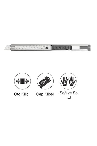 MİLES Miles Narrow Utility Knife 9 mm Full Metal Auto Lock SA903