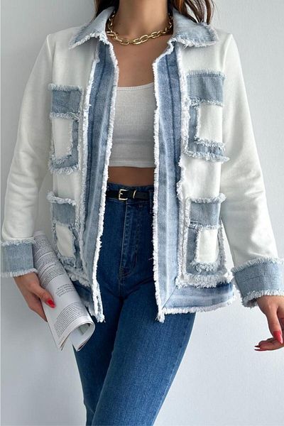 FEMELLE Women's New Season Standard Size Denim Detailed Jacket