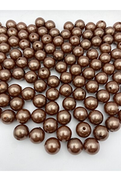 Hedef Bijuteri خرز لؤلؤ بلاستيكي بني 18 ملم، حقيبة وحقيبة صنع المجوهرات (100 ...